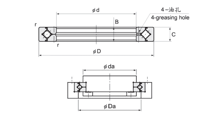 re系列交叉滚子轴承结构图